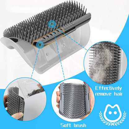 2 Pack Wall Corner Cat Groomer, Massage Combs for Short & Long Fur - Face Scratcher and Softer Massager Toy for Kittens and Puppies